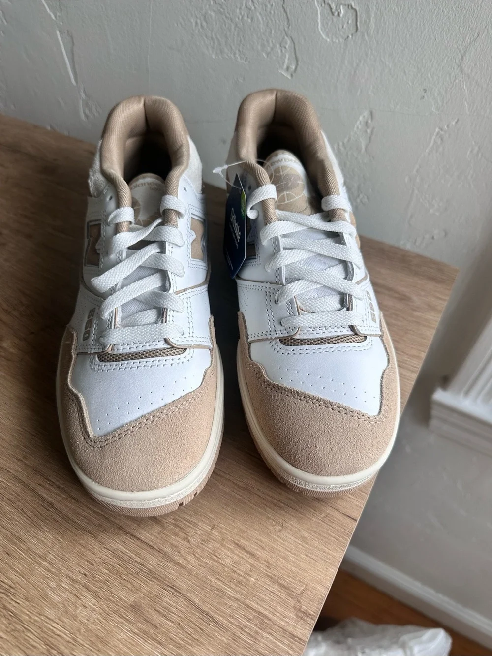 New Balance Men's 550 Low-Top Sneakers in White and Beige